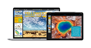 Apple laptop and iPad